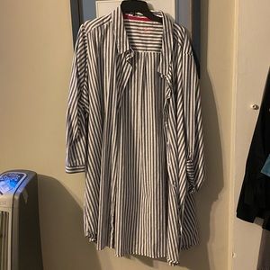 Long stripped tunic/cover up size 32